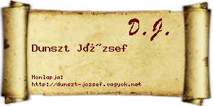 Dunszt József névjegykártya